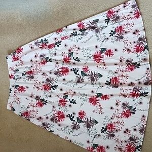 Maxi Skirt Women's Size Large 12 14 Nora Cora Floral Lightweight White Red Green